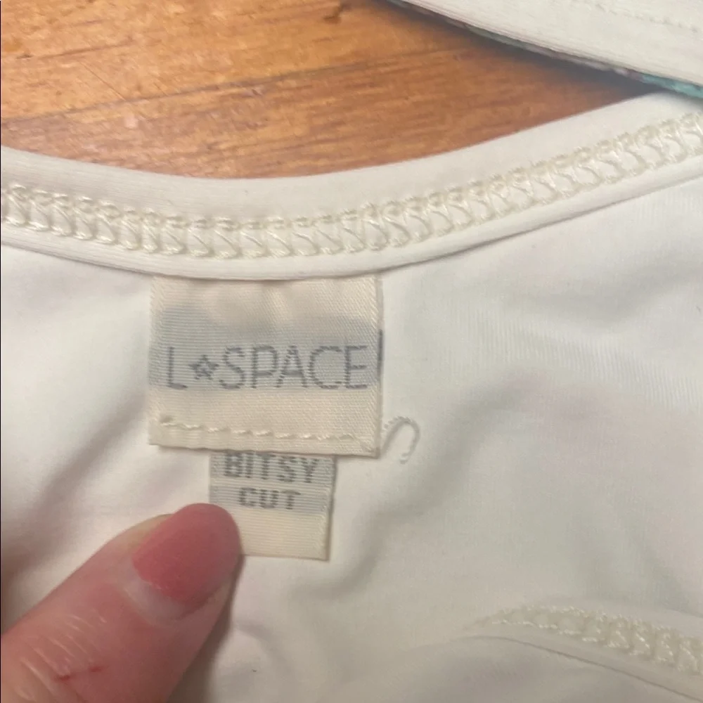 l*space White Bikini Top with Subtle Stitch Detail